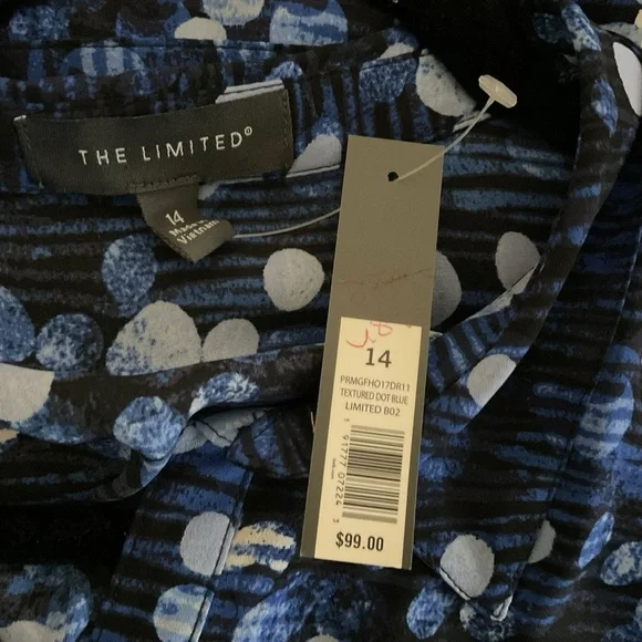 The Limited Blue Textured Dot Shirt Dress – Size 14 NWT - Picture 7 of 9